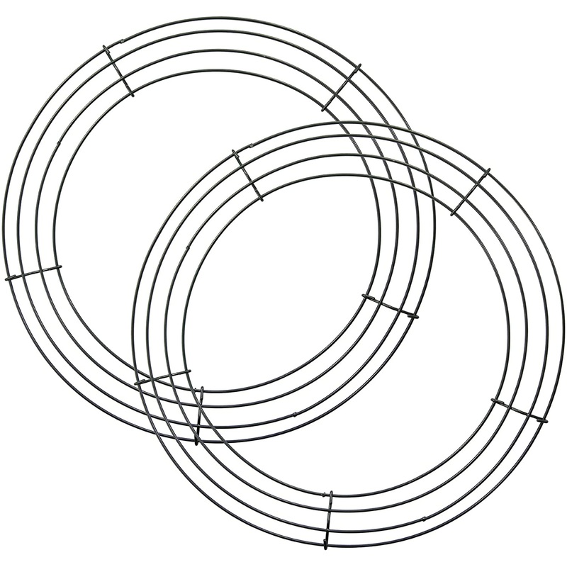 Wire Wreath Frame Metal Round Wreath for Christmas New Year (Pack of 2, 14 inch) | Bigbigmart.com