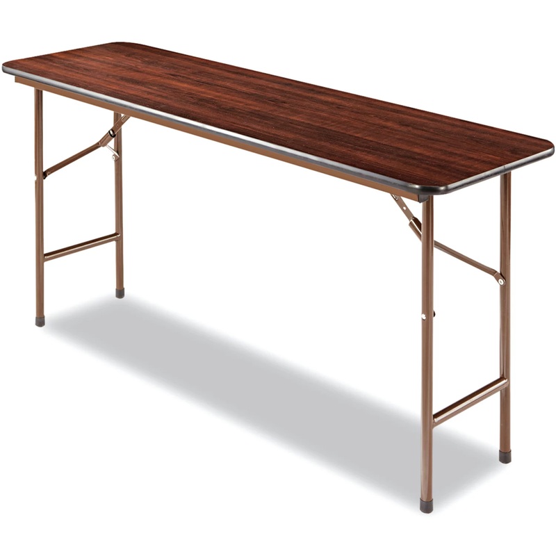 Alera 60 x 18 Melamine Folding Table, Walnut | Bigbigmart.com