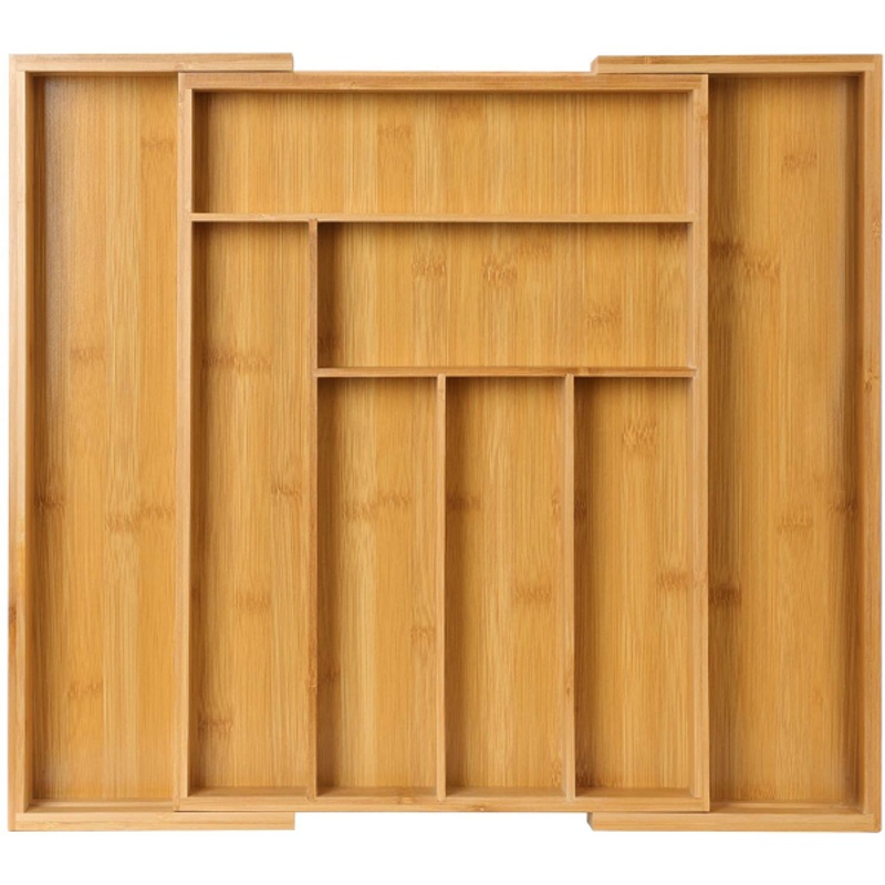 Bamboo Expandable Drawer Organizer for Utensils Holder
