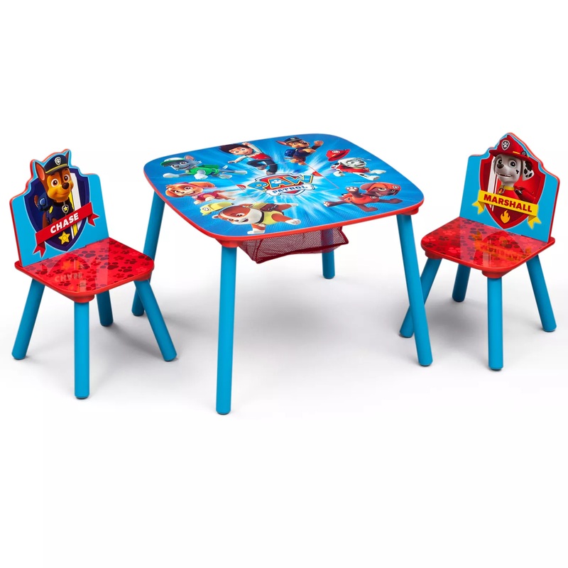 Delta Children Kids Table and Chair Set With Storage (2 Chairs Included) – Ideal for Arts & Crafts, Snack Time, Homeschooling, Homework & More, Nick Jr. PAW Patrol | Bigbigmart.com