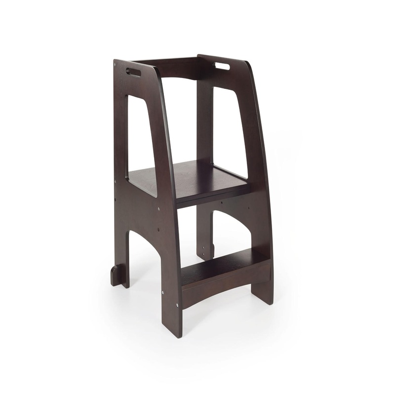 Guidecraft Step-Up Kitchen Helper -Espresso – Adjustable Counter Height, Toddler Step Stool with Handholds for Little Children, Kids’ Lear | Bigbigmart.com