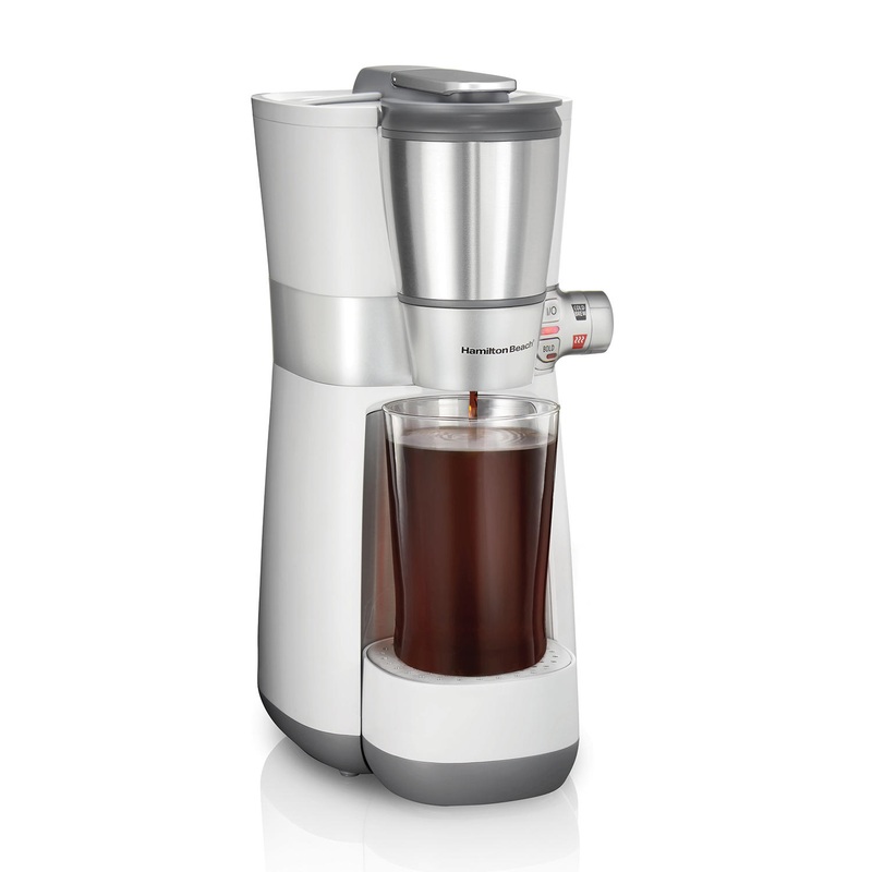 Hamilton Beach Convenient Craft Rapid Cold Brew & Hot Coffee Maker, Single Serve Ground Coffee Brewer, 16 oz. capacity, White, 42500 | Bigbigmart.com