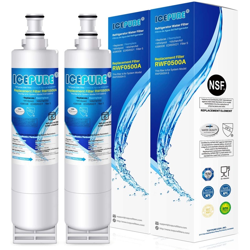 ICEPURE 4396508 Refrigerator Water Filter Replacement for EveryDrop Filter 5, 2PACK | Bigbigmart.com