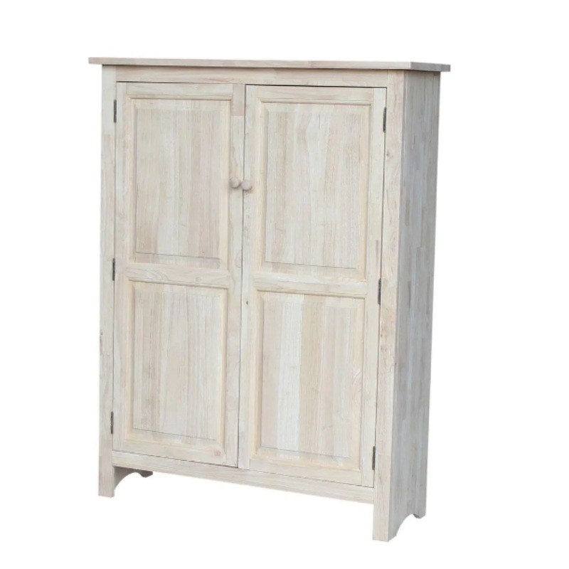 International Concepts 51 in. H Solid Wood Pantry in Unfinished Wood | Bigbigmart.com