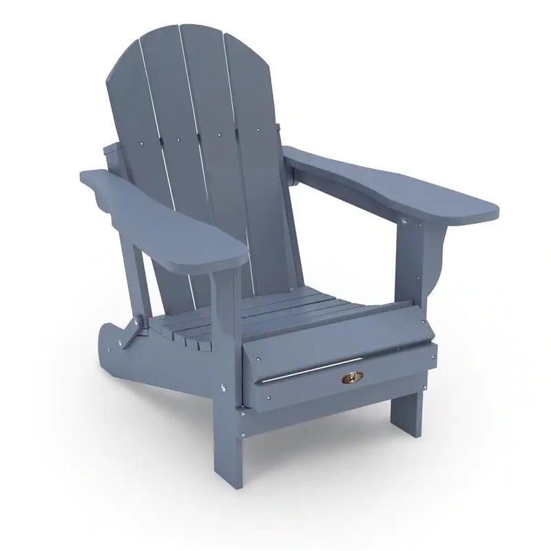 Leisure Line Recycled Grey Folding Plastic Adirondack Chair | Bigbigmart.com
