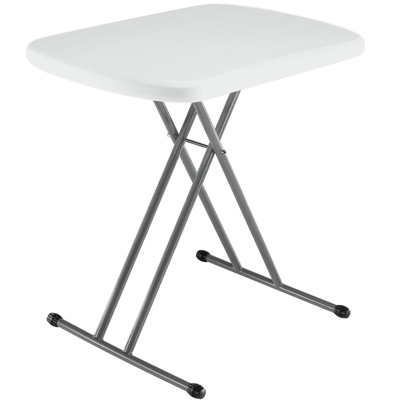 Lifetime 80251 Adjustable Folding Laptop Table TV Tray, 26 Inch, White Granite | Bigbigmart.com