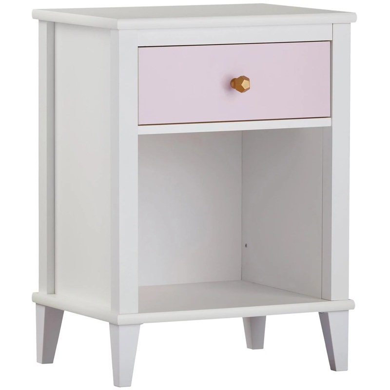 Little Seeds Monarch Hill Poppy Nightstands, White/Pink | Bigbigmart.com