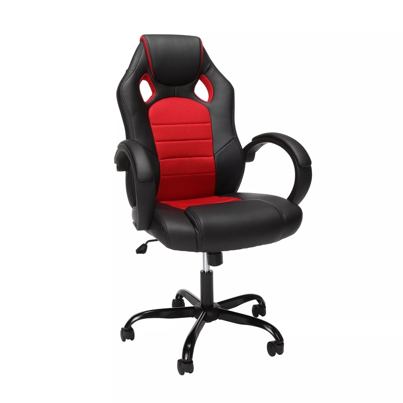 OFM ESS Collection High-Back Gaming Chair, Padded Loop Arms,Red | Bigbigmart.com