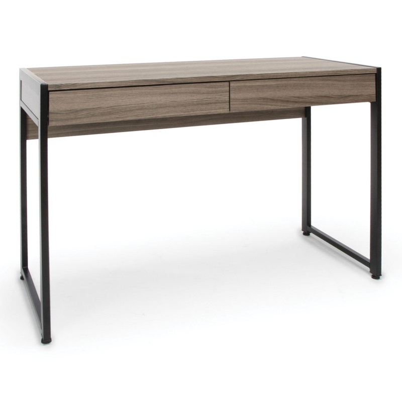 OFM Essentials Collection 2-Drawer Office Desk, in Driftwood (ESS-1002-DWD) | Bigbigmart.com