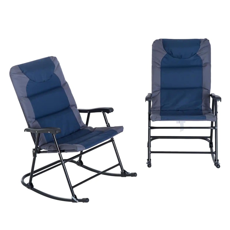 Outsunny Metal Outdoor Rocking Chair 2-Piece Set | Bigbigmart.com