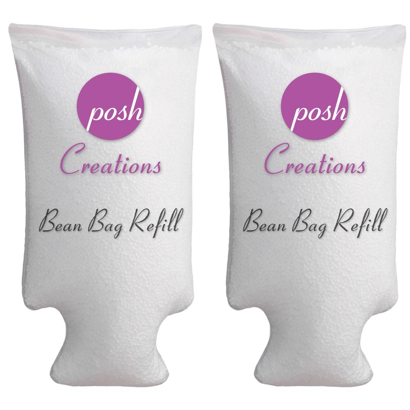 Posh Creations Bean Bag Refill, White with EZ-Pour Zipper Spout, 200L (Basic 100 L – 2 PK) | Bigbigmart.com