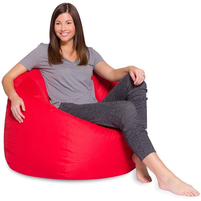Posh Creations X-Large Bean Bag Chair (Solid Red) | Bigbigmart.com