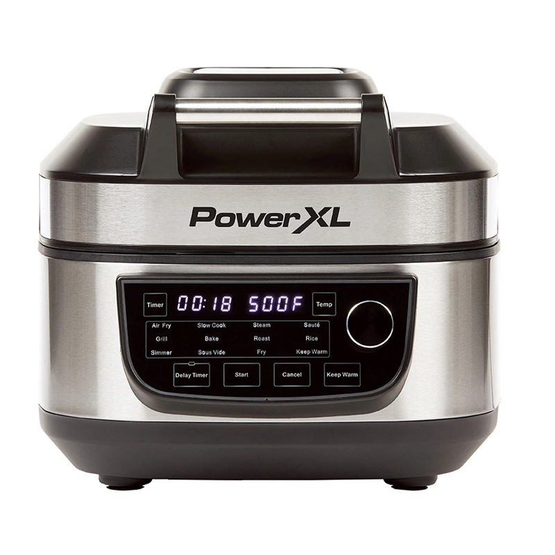 PowerXL Grill Air Fryer Combo 6 QT 12-in-1 Indoor Grill, 1550-Watts, Stainless Steel Finish (Standard) | Bigbigmart.com