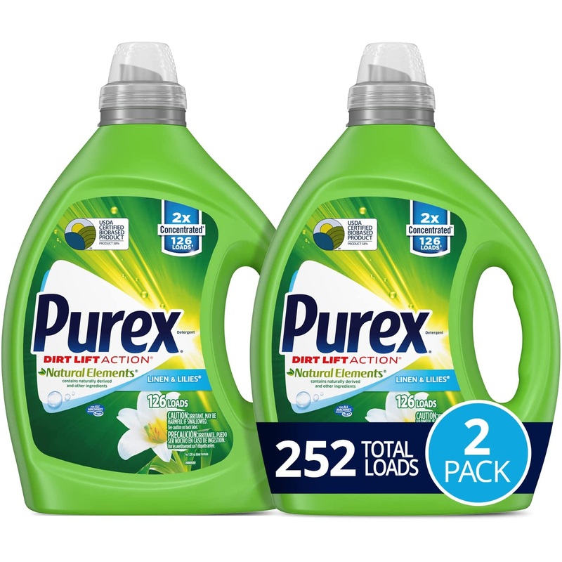 Purex Liquid Laundry Detergent, Natural Elements Linen & Lilies, 2X Concentrated, 2 Count | Bigbigmart.com