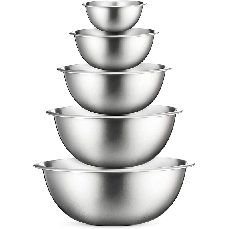 Stainless Steel Mixing Bowls (Set of 5) Stainless Steel Mixing Bowl Set | Bigbigmart.com