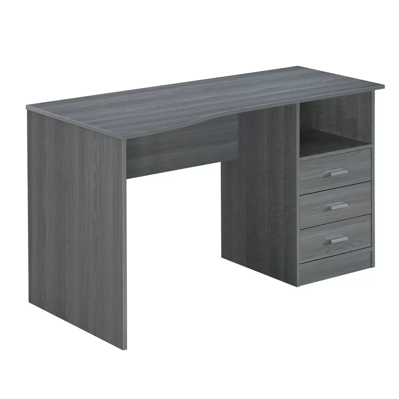Techni Mobili Classic Computer Desk with Multiple Drawers, Grey | Bigbigmart.com