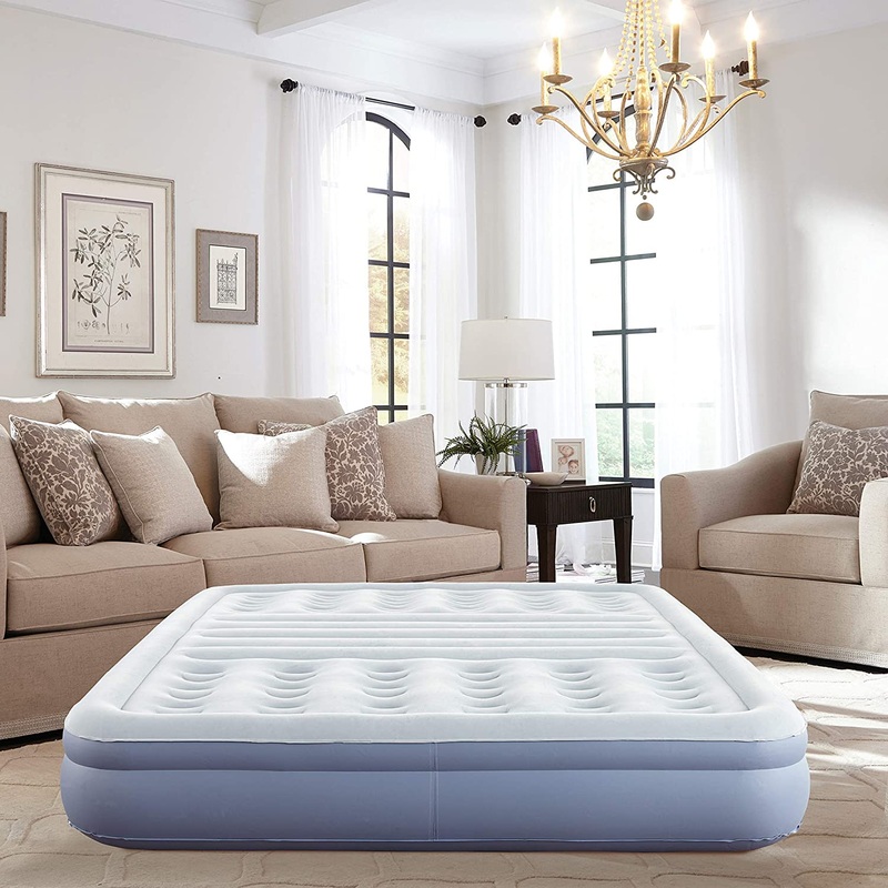 Thomasville 12 Lumbar Lift Inflatable Air Bed Mattress with Pump, Queen | Bigbigmart.com