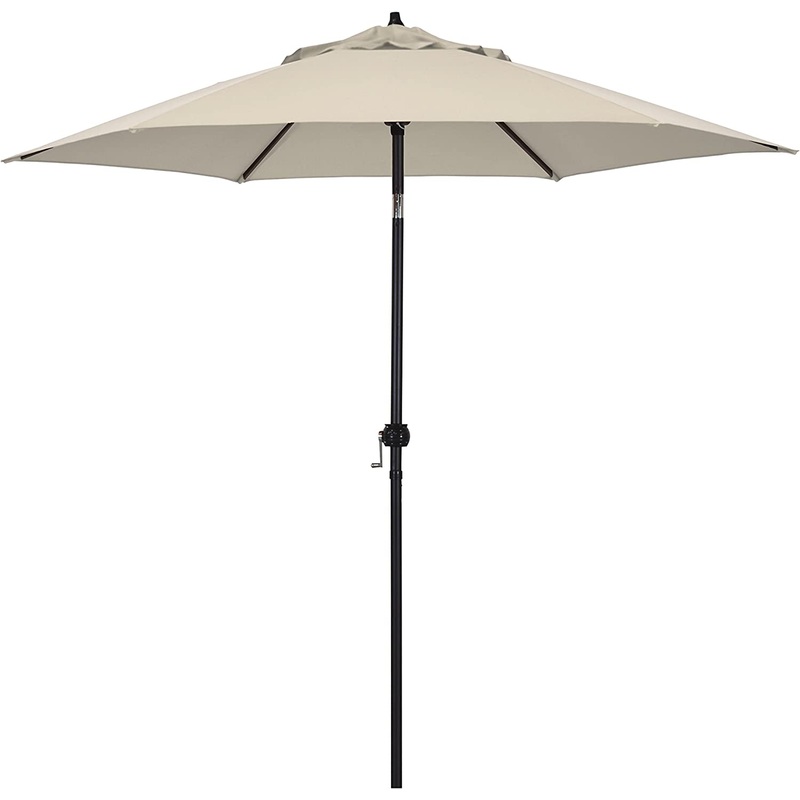 Astella 9-ft Solid Push-Button Tilt Market Patio Umbrella, Antique Beige | Bigbigmart.com