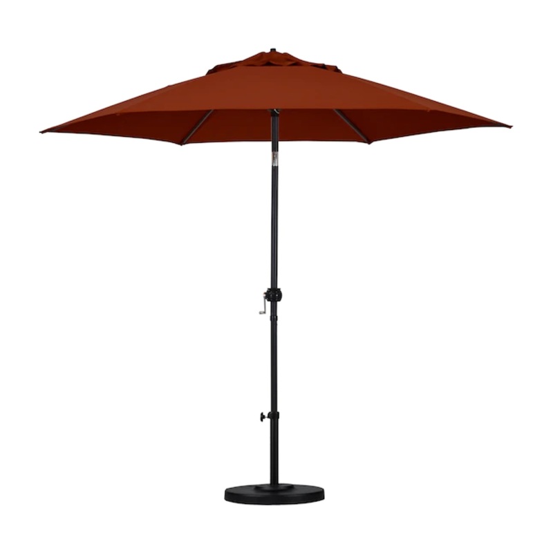 Astella 9-ft Solid Push-Button Tilt Market Patio Umbrella, Brick | Bigbigmart.com