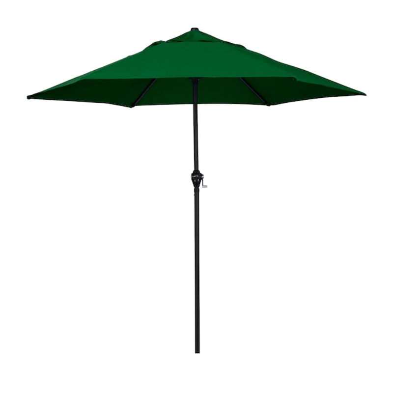Astella 9-ft Solid Push-Button Tilt Market Patio Umbrella, Hunter Green | Bigbigmart.com