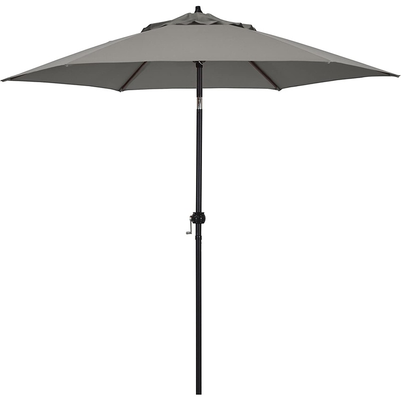 Astella 9-ft Solid Push-Button Tilt Market Patio Umbrella, Taupe | Bigbigmart.com