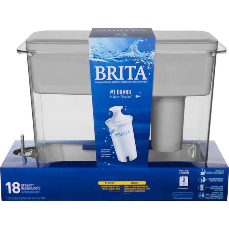 Brita Ultra Max Water Filter Dispenser 18-cup Gray Plastic Water Filter Pitcher | Bigbigmart.com
