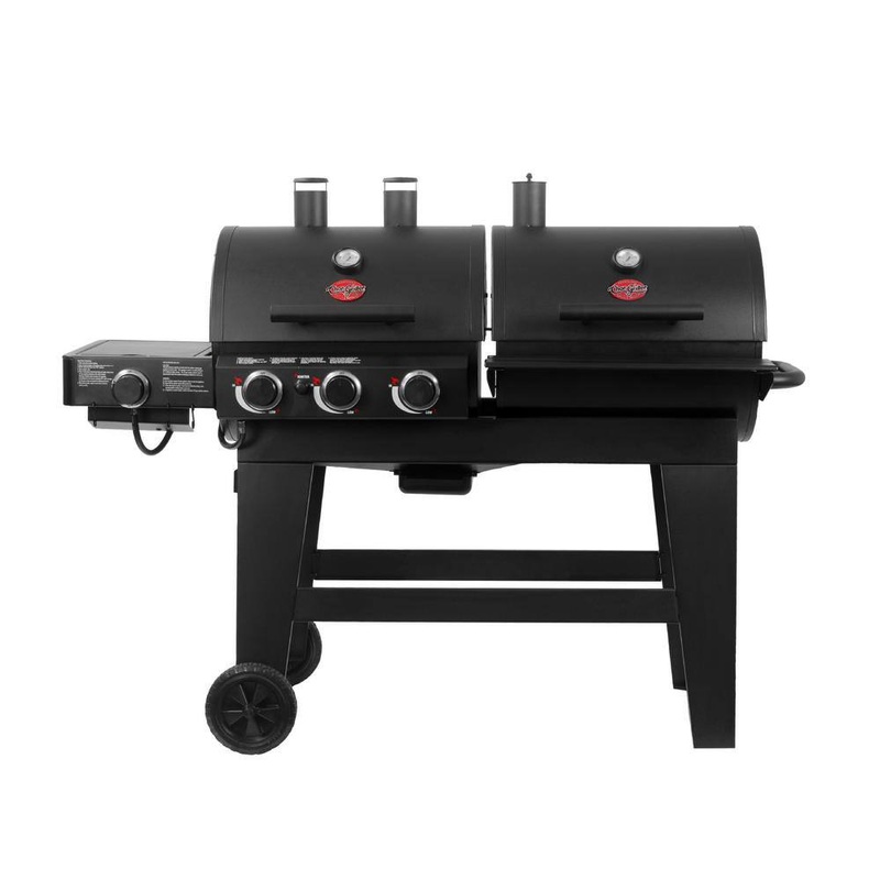 Char-Griller 5650 4-Burner Gas and Propane Charcoal Grill in Black | Bigbigmart.com