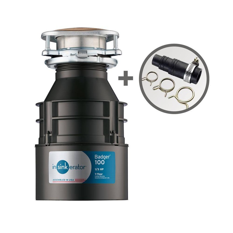 InSinkErator BADGER 100 wDWC-00 Badger 100 Lift & Latch Standard Series 1/3 HP Continuous Feed Garbage Disposal with Dishwasher Connector | Bigbigmart.com