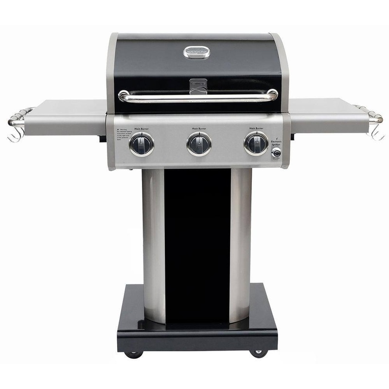 KENMORE PG-4030400LD 3-Burner Pedestal Grill in Black | Bigbigmart.com