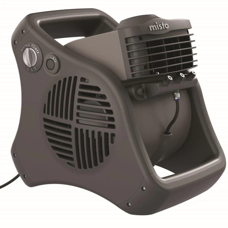 Lasko14.85-in 3-Speed Outdoor Gray Misting Air Mover Fan – Features Cooling Misters, Ideal for Camping, Patios, Picnics, & more | Bigbigmart.com