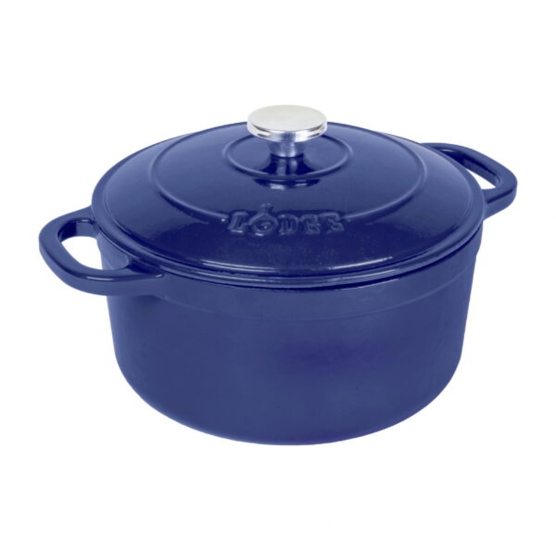 Lodge Cast Iron 5.5 Quart Enameled Dutch Oven, Indigo | Bigbigmart.com