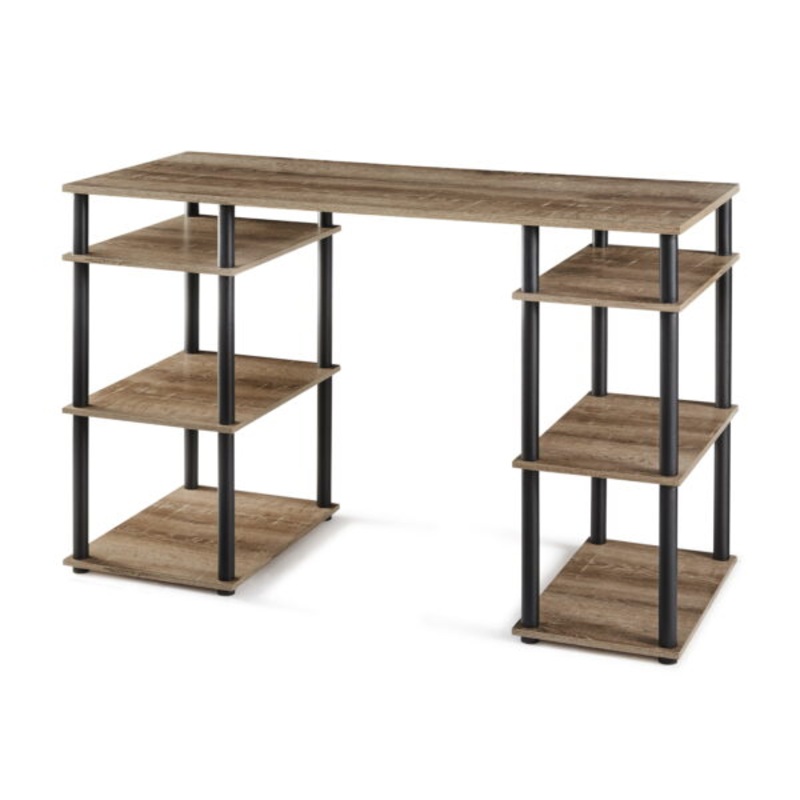 Mainstays No Tools Computer Desk, Rustic Brown | Bigbigmart.com