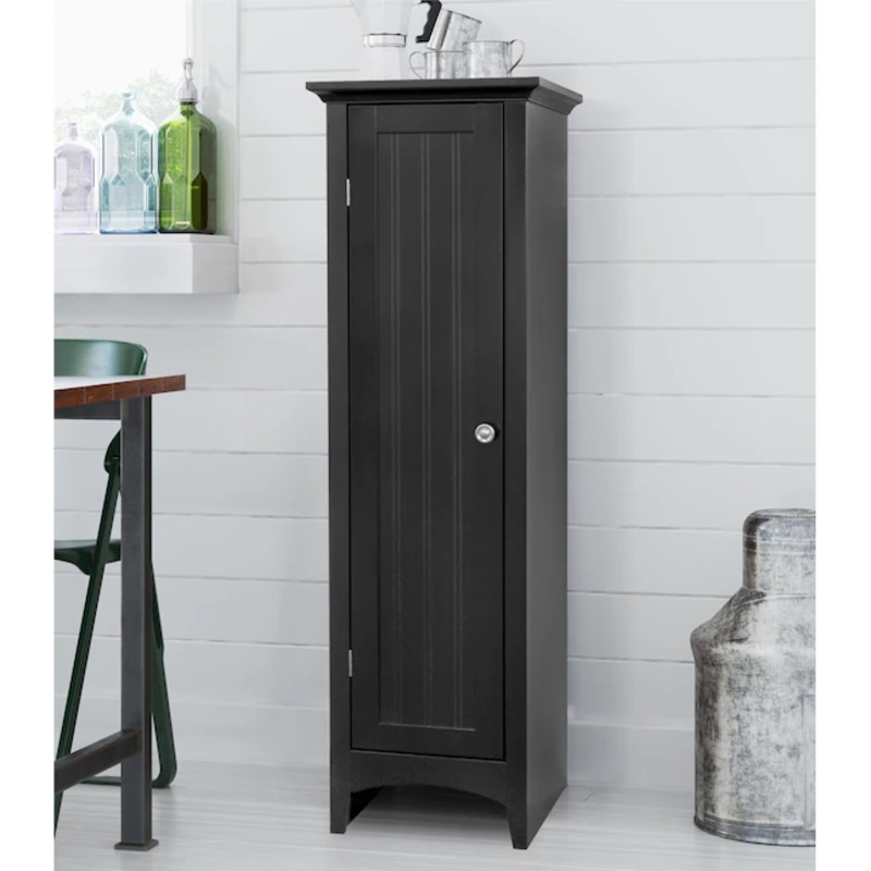 OSHOME and Office One Door Kitchen Black storage pantry | Bigbigmart.com