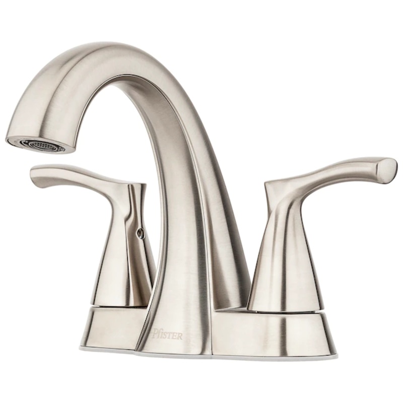 Pfister Masey Brushed Nickel 2-Handle 4-in centerset WaterSense Bathroom Sink Faucet with Drain with Deck Plate | Bigbigmart.com