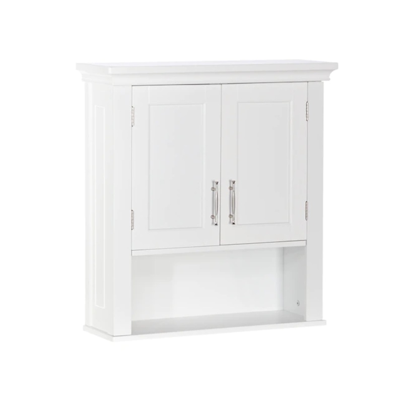 RiverRidge Somerset 22.81-in W x 24.5-in H x 7.88-in D White Bathroom Wall Cabinet | Bigbigmart.com