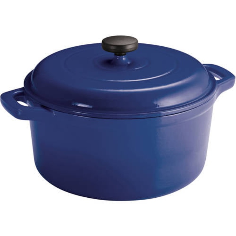 Tramontina Enameled Cast Iron 6.5 Quart Round Dutch Oven, Blue | Bigbigmart.com