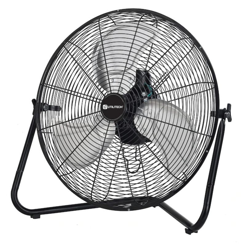 Utilitech 20-in 3-Speed Indoor Black Floor Fan | Bigbigmart.com