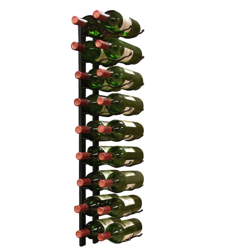Vinotemp 18-Bottle Black Metal Wall-Mounted Wine Rack | Bigbigmart.com