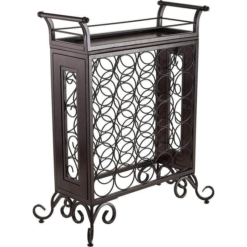 Winsome Wood 25-Bottle Antique Bronze Metal Wine Rack | Bigbigmart.com
