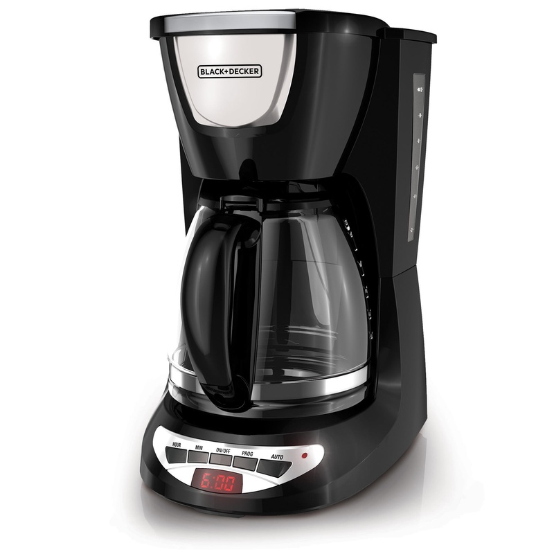 Black & Decker 12 Cup Programmable Black & Stainless Steel Coffee Maker with Glass Carafe | Bigbigmart.com