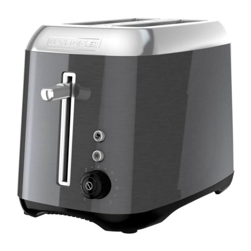 Black & Decker 2 Slice Black Stainless Steel Toaster | Bigbigmart.com
