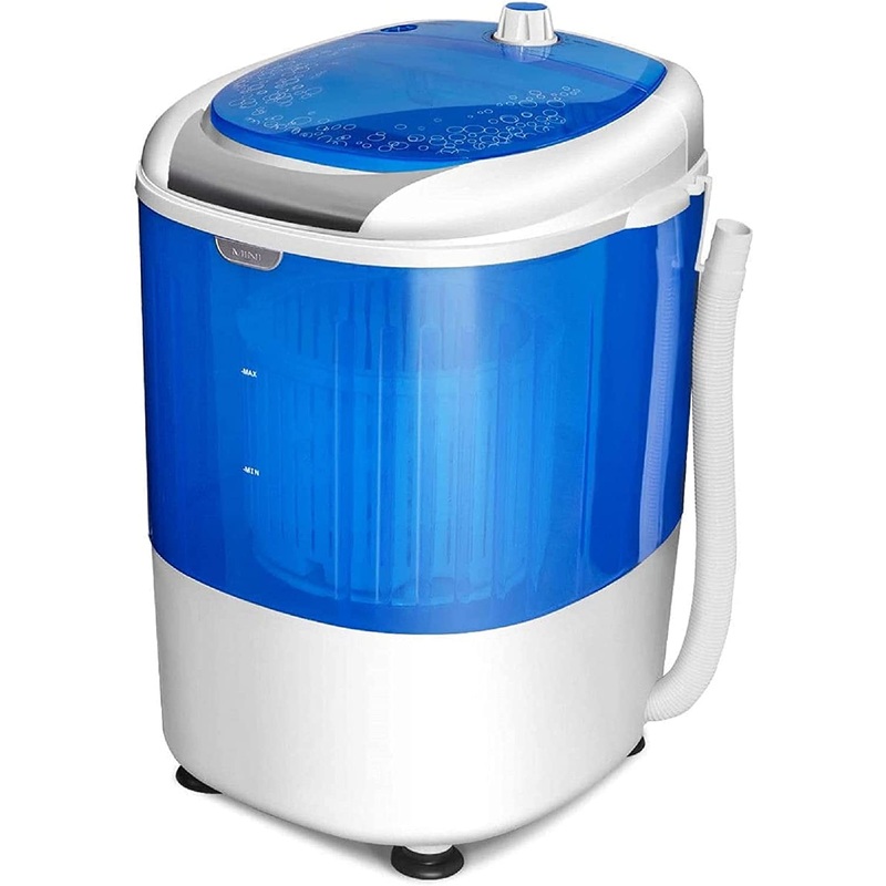 COSTWAY Portable Mini Washing Machine with Spin Dryer, Washing Capacity 5.5lbs, Electric Compact Machines Durable Design Energy Saving, Rotary Controller, Laundry Washer for Home Apartment RV, Blue | Bigbigmart.com
