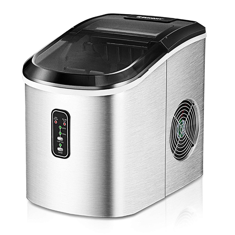 EUHOMY Ice Maker Machine Countertop, 26 lbs in 24 Hours, 9 Cubes Ready in 8 Mins (Sliver) | Bigbigmart.com
