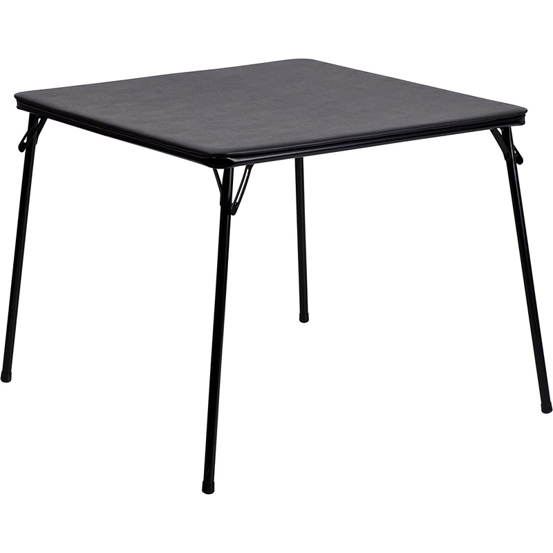 Flash Furniture Folding Card Table – Black Foldable Card Table Square – Portable Table with Collapsible Legs, Adults | Bigbigmart.com