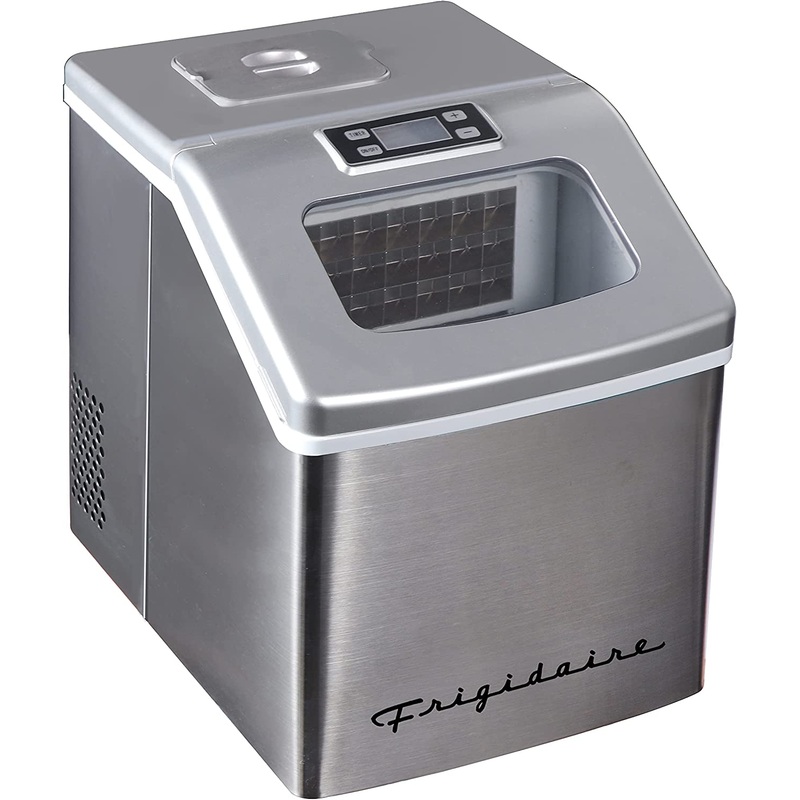 FRIGIDAIRE EFIC452-SS 40 Lbs Extra Large Clear Maker, Stainless Steel, Makes Square Ice | Bigbigmart.com