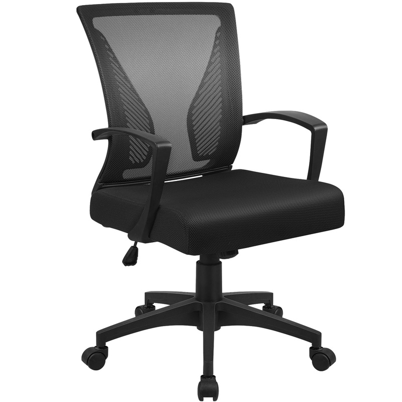 Furmax Manager’s Chair with Swivel & Lumbar Support, 265 lb. Capacity, Black | Bigbigmart.com