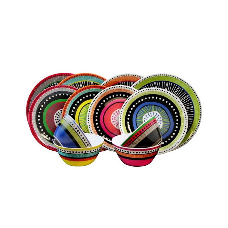 Gibson Almira 12 Piece Melamine Dinnerware Set | Bigbigmart.com