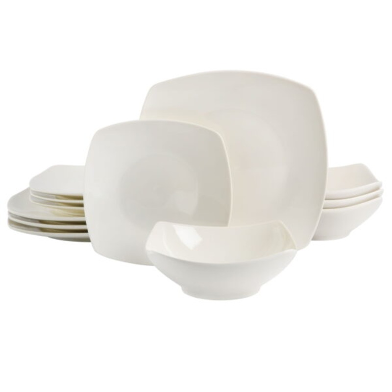 Gibson Home Everyday Square 12-Piece Dinnerware Set | Bigbigmart.com