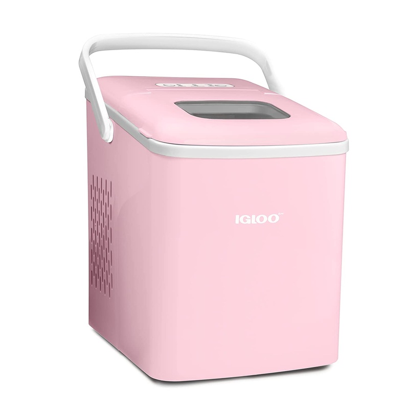 Igloo 26-Pound Automatic Self-Cleaning Portable Countertop Ice Maker Machine with Handle, Pink | Bigbigmart.com