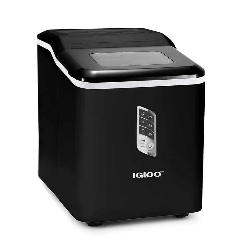 Igloo Automatic Ice Maker, Self- Cleaning, Countertop Size, 26 Pounds in 24 Hours, 9 Large or Small Ice Cubes in 7 Minutes, LED Control Panel, Scoop Included, Perfect for Water Bottles, Mixed Drinks, Black | Bigbigmart.com